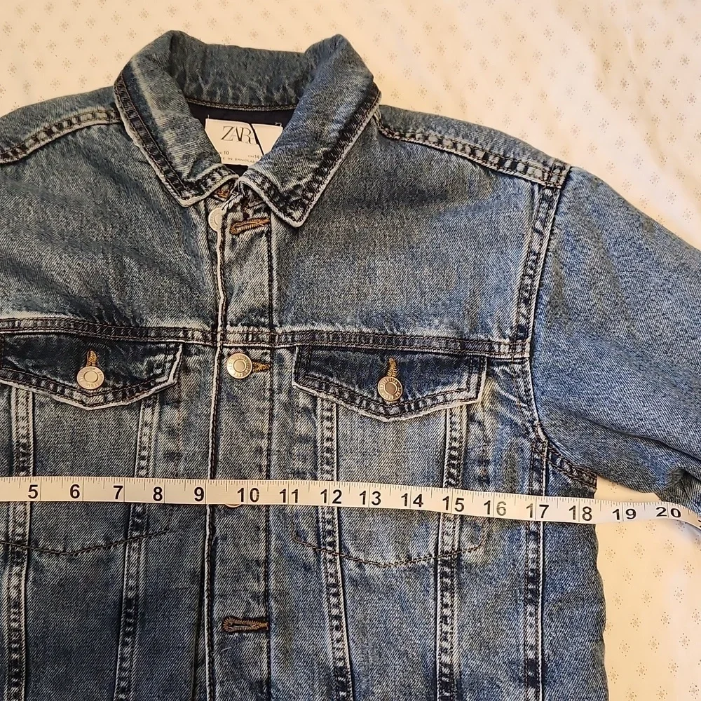 Zara boys denim button-up insulated jacket sz 10